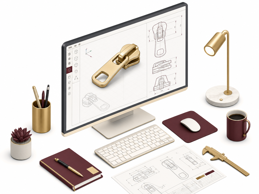 Technical drawing and design process illustration